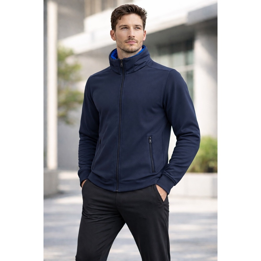 LULULEMON Jacket Men's XXL Blue Full Zip‎ Puff Collar Elbow Performance M41465